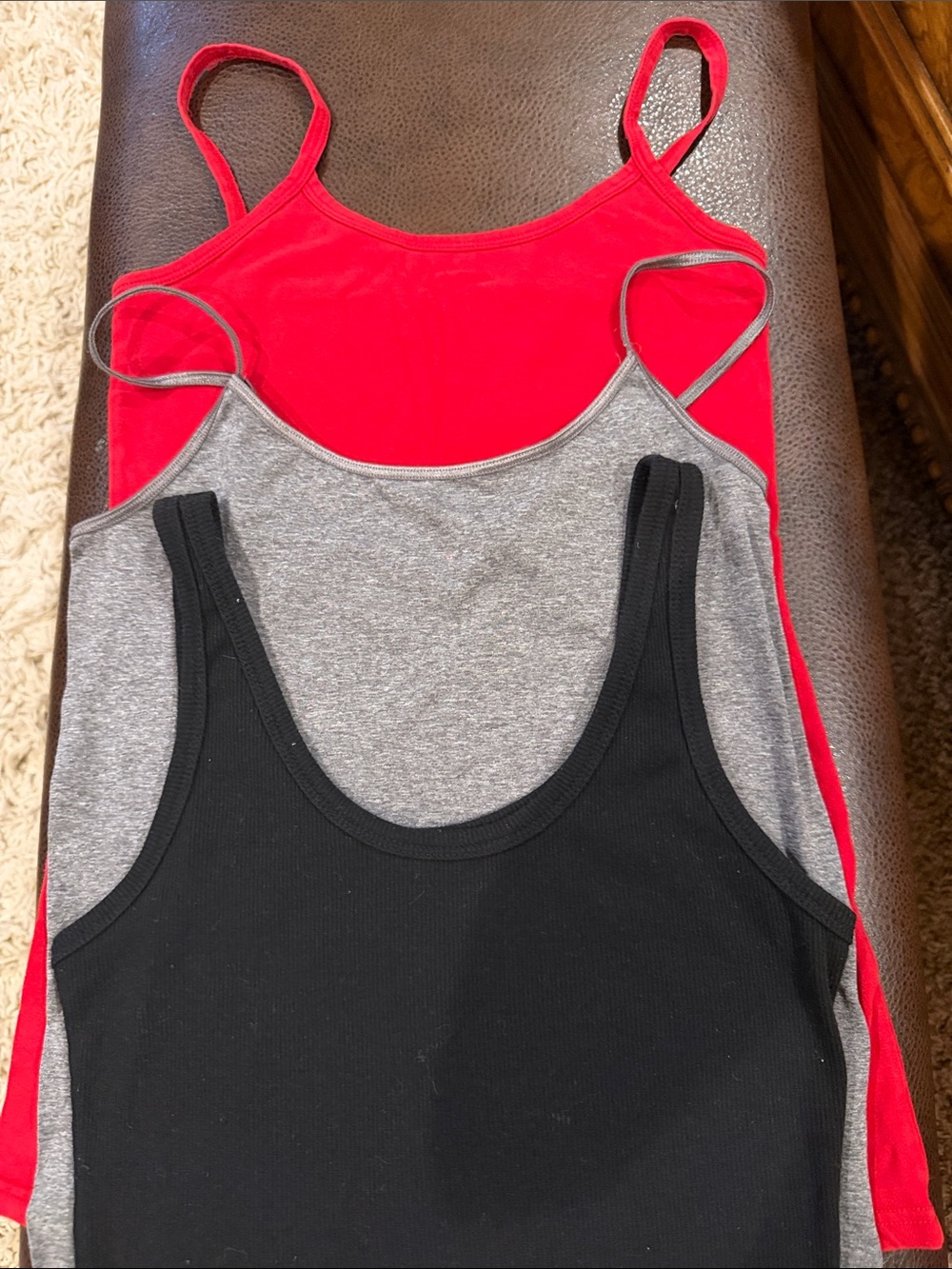 Bundle of 3 Everyday Tank, Camisole Set - Red BKe -Gray So & Black unbranded
